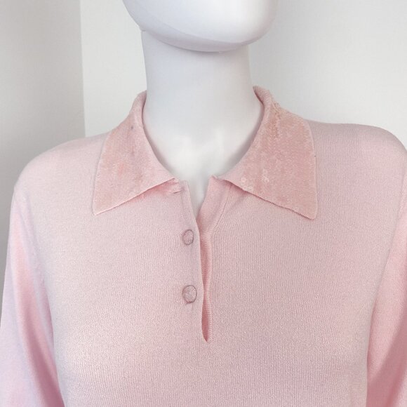 Women’s SML Design sweet Embellished Sequin Pink Sweater Size XL - Picture 4 of 6